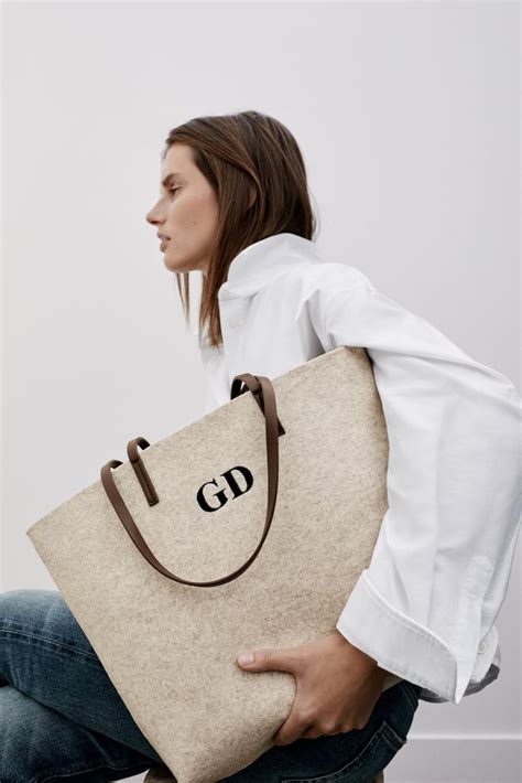 zara monogram tote bag